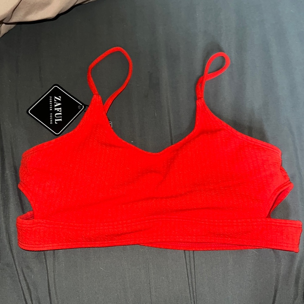 Red size small bikini top